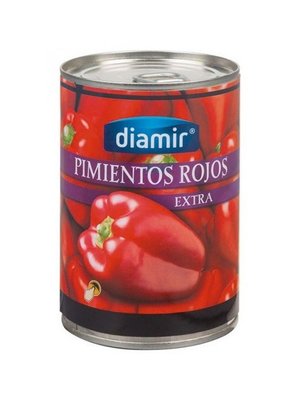 Консервированный сладкий красный перец, очищенный, 390 г, Diamir фото