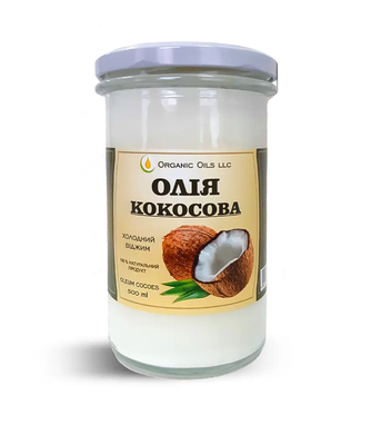 Натуральное кокосовое масло первого холодного отжима, 500 мл, Organic Oils фото