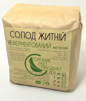 Солод ржаной не ферментированный, 500г "Мука, масло" фото