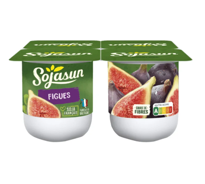 Йогурт соевый веганский, продукт из ферментированной сои с инжиром, без глютена и лактозы 100 г, Sojasun фото