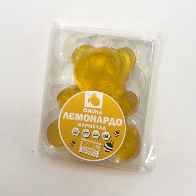 Мармелад на меду лимонный Миша, 100 г, Onuka фото
