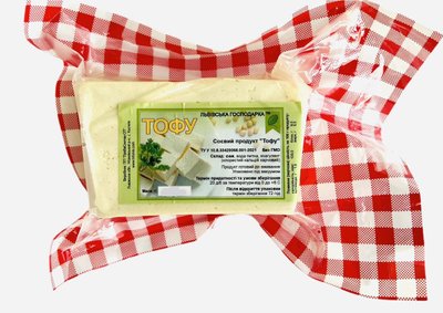 Сир тофу класичний без лактози, без добавок, 0,395 (-+10) г, ТМ Львівська господарка фото
